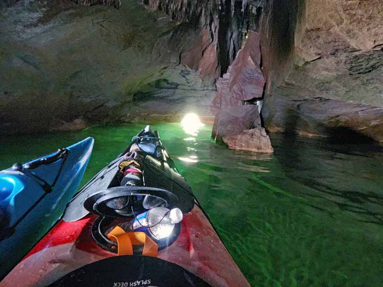 kayaking to caves